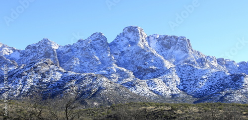 Snow covering the Catalina Mountains in Tucson, Az. 