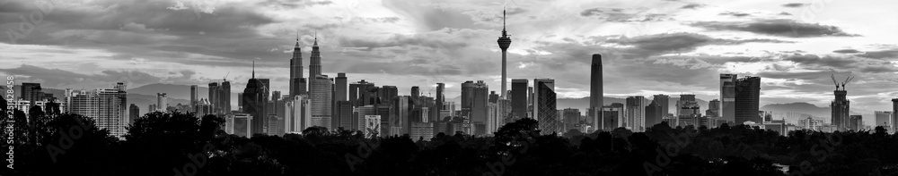Panorama cityscape view in the middle of Kuala Lumpur city center, Kuala Lumpur, MALAYSIA