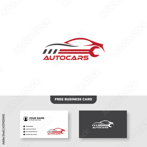 Automotive Logo, Free Business Card - Vector