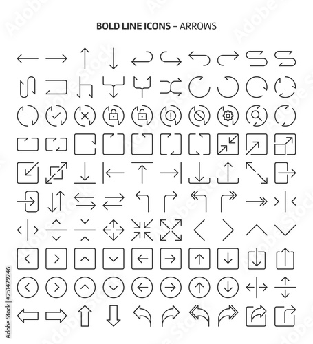 Arrows, bold line icons