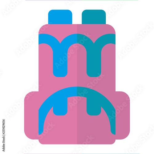 BACKPACK icon flat style pink light green for all project