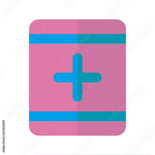 FIRST AIDS BOX icon flat style pink light green for all project