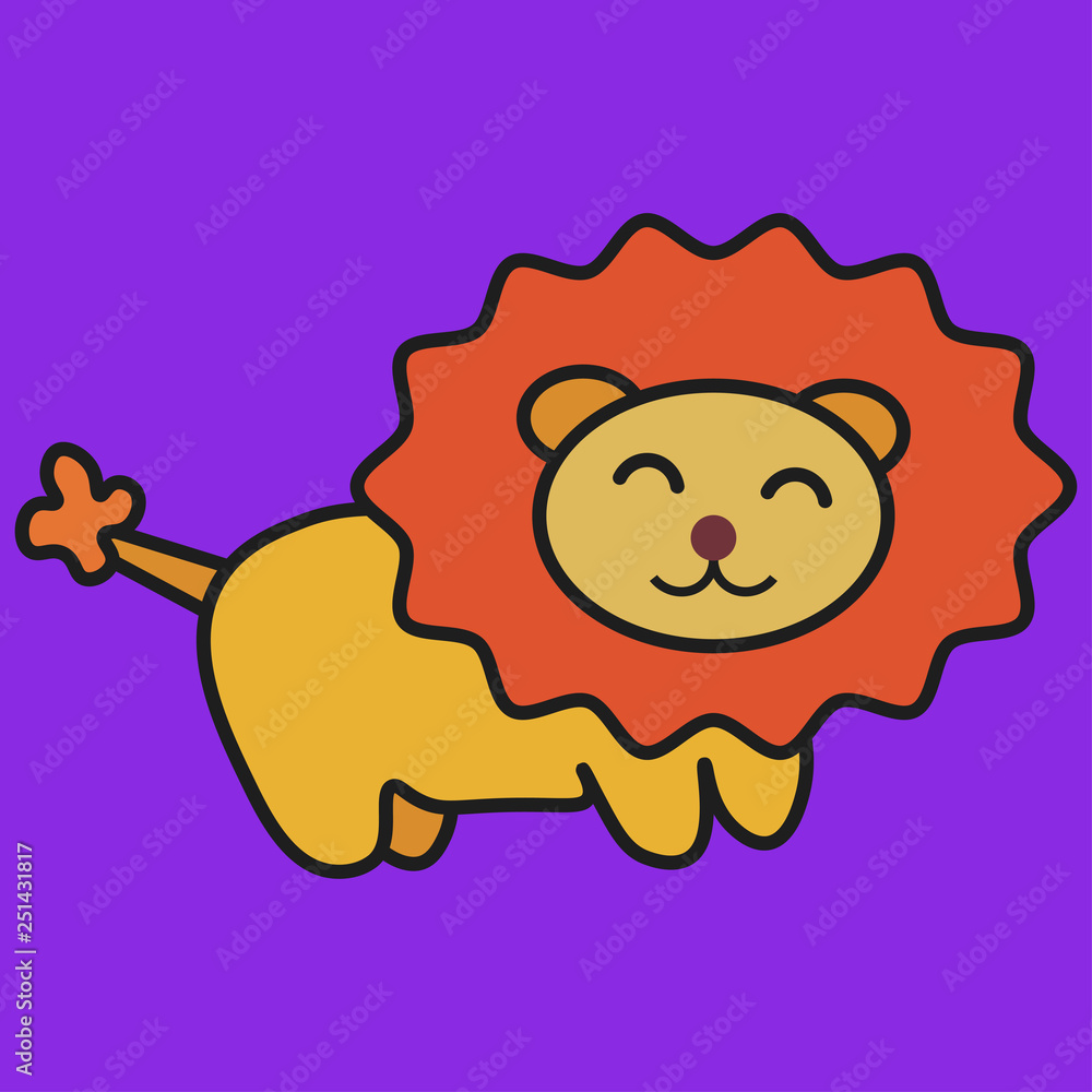Lion in cartoon style. Lion in cartoon style.