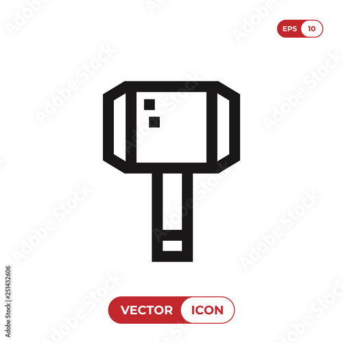 Thor hammer icon vector, Hammer symbol