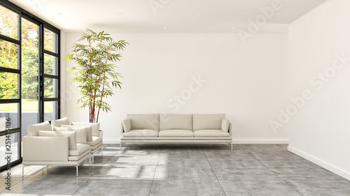 large luxury modern bright interiors room illustration 3D rendering