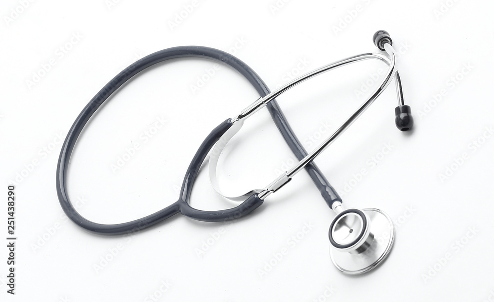 medical stethoscope .isolated on a white background medical stethoscope .isolated on a white background