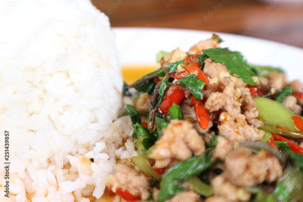 fried rice with basil fried rice with basil