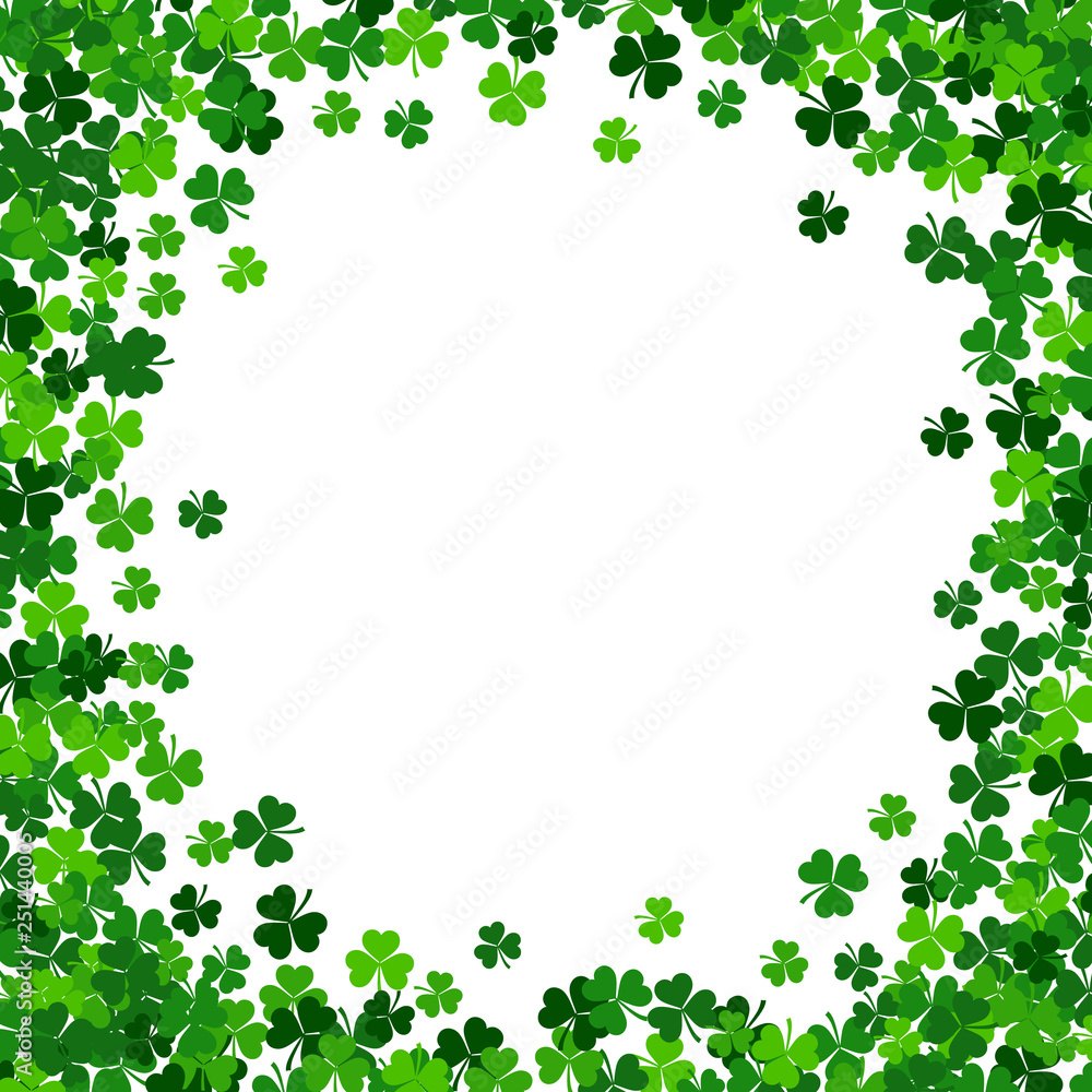 Saint Patrick's day vector frame with green shamrock Saint Patrick's day vector frame with green shamrock