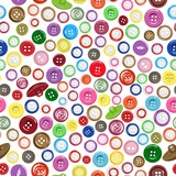 Seamless pattern of clothing buttons. Fashion and needlework. Vector illustration