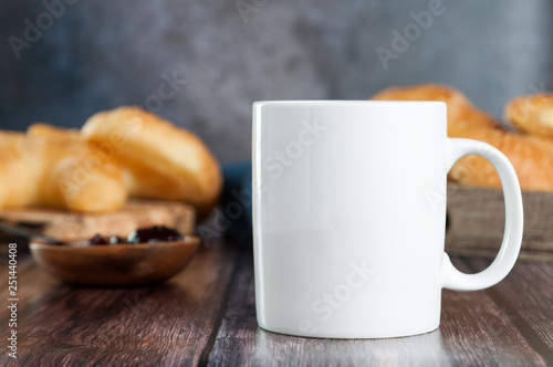 breakfast table mug mockup scene