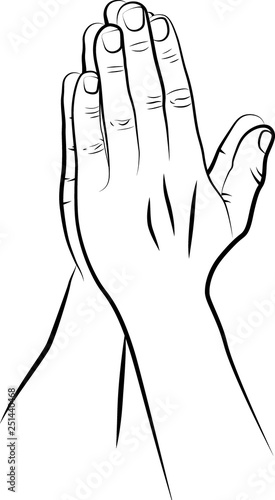 Sketch of praying hands