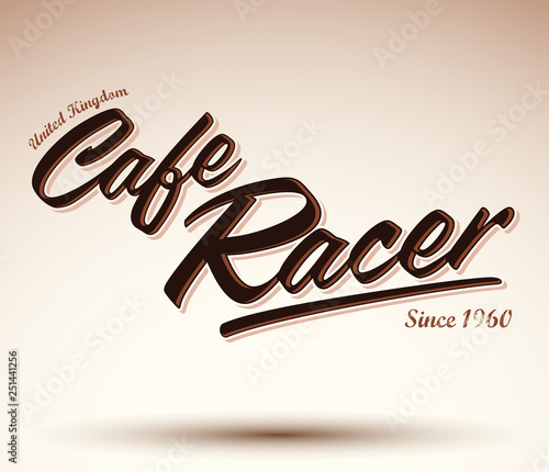 Cafe Racer Vector Lettering Illustration