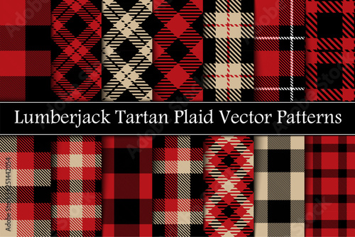 Set Lumberjack Scottish Plaid, Tartan Seamless  Pattern