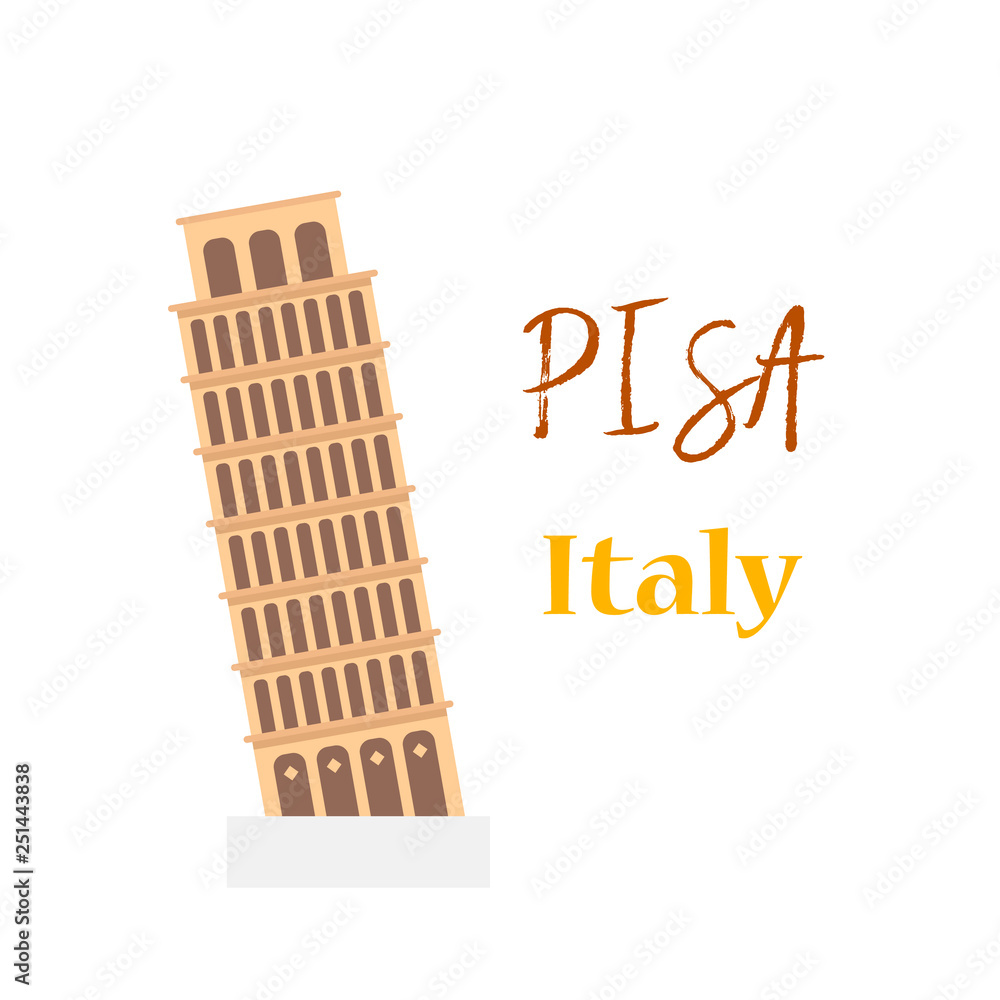 Italy Lettering Travel Vector Postcard, Poster