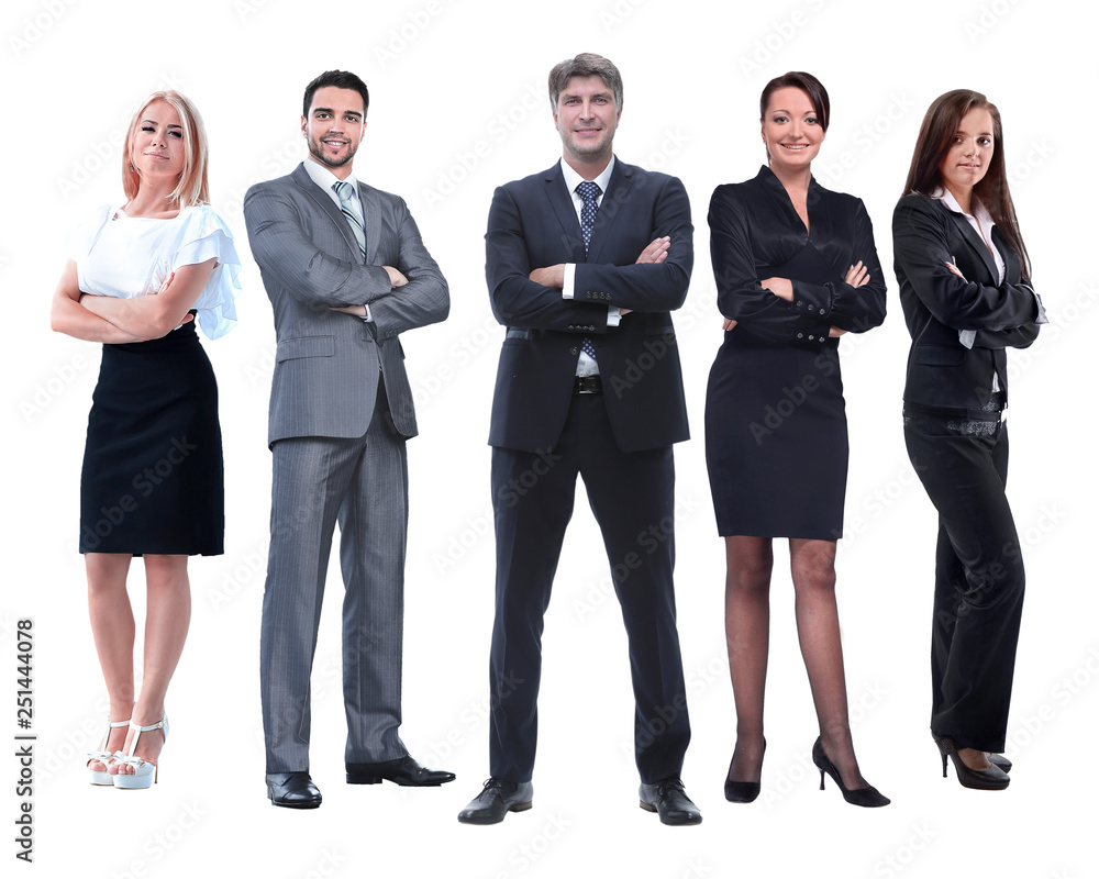in full growth.boss and his business team standing together in full growth.boss and his business team standing together