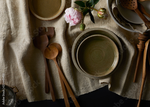 Brown Plates, Wooden Spoons