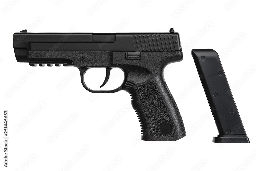 pneumatic pistol isolated on white pneumatic pistol isolated on white