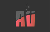 orange grey alphabet letter combination AV A V for logo icon design