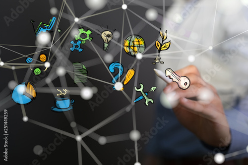 managment business icons in...