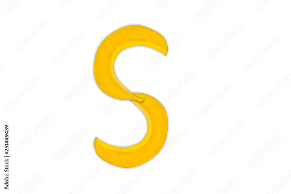Letter S from bananas