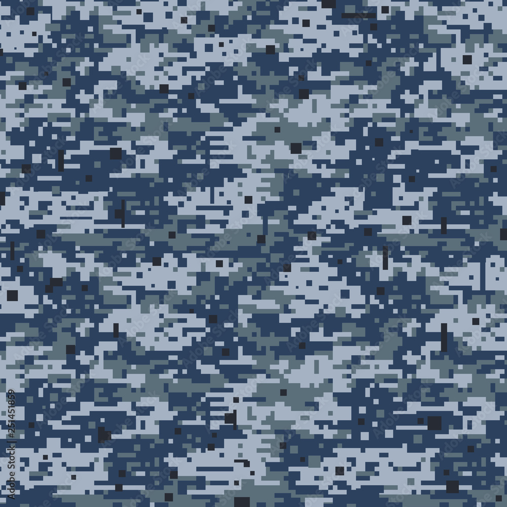 Navy Camo Camouflage Digicam Pattern Military Uniform Fatigues Illustration  Stock | Adobe Stock