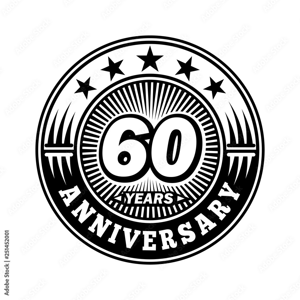 60 years anniversary. Anniversary logo design. Vector and illustration.