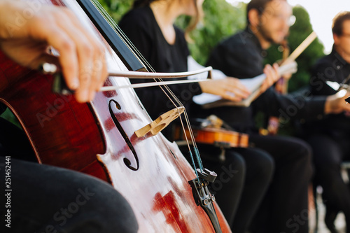 man playing the cello