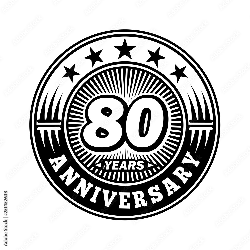 80 years anniversary. Anniversary logo design. Vector and illustration.