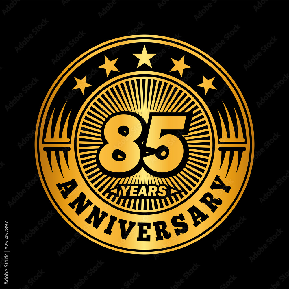 85 years anniversary. Anniversary logo design. Vector and illustration.