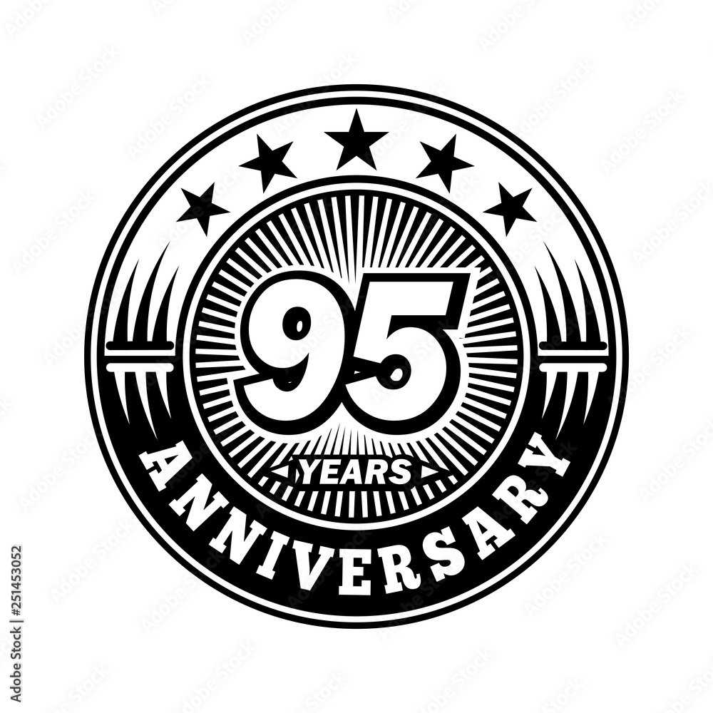 95 years anniversary. Anniversary logo design. Vector and illustration.
