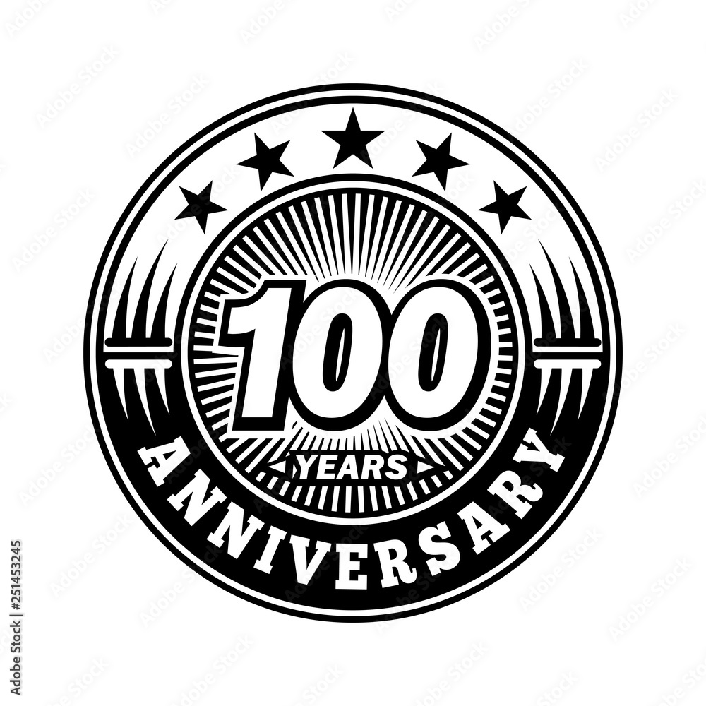 100 years anniversary. Anniversary logo design. Vector and illustration.