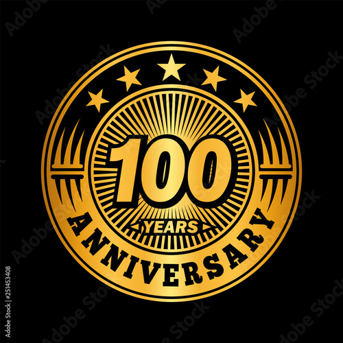 100 years anniversary. Anniversary logo design. Vector and illustration.