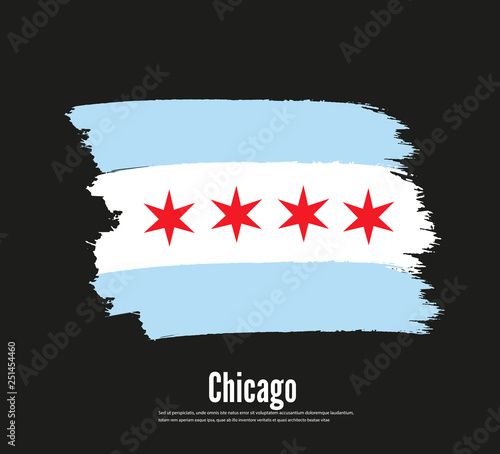 Chicago vector flag vector illustration concept image icon