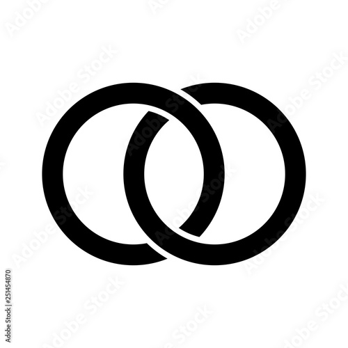 Interlocking circles, rings concept vector illustration concept image icon