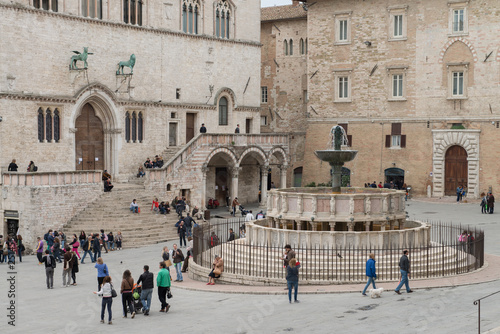 Piazza Del Comune in Assisi, a medieval and ancient city of Umbria