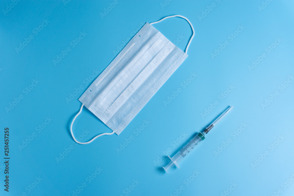 Syringe and medical face mask