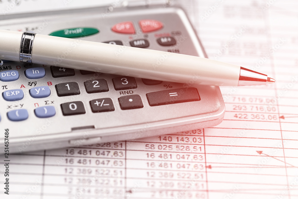 Items for business on a light background on the table, view from the top