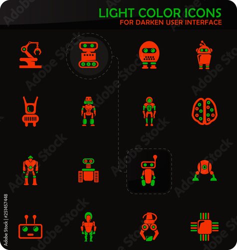 Robot icons set