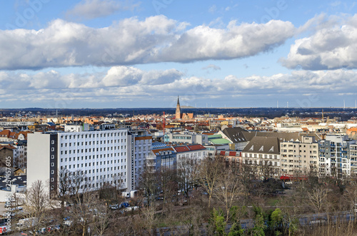 View from the Flak tower over the district Wedding of Berlin with the Stephanus church photo