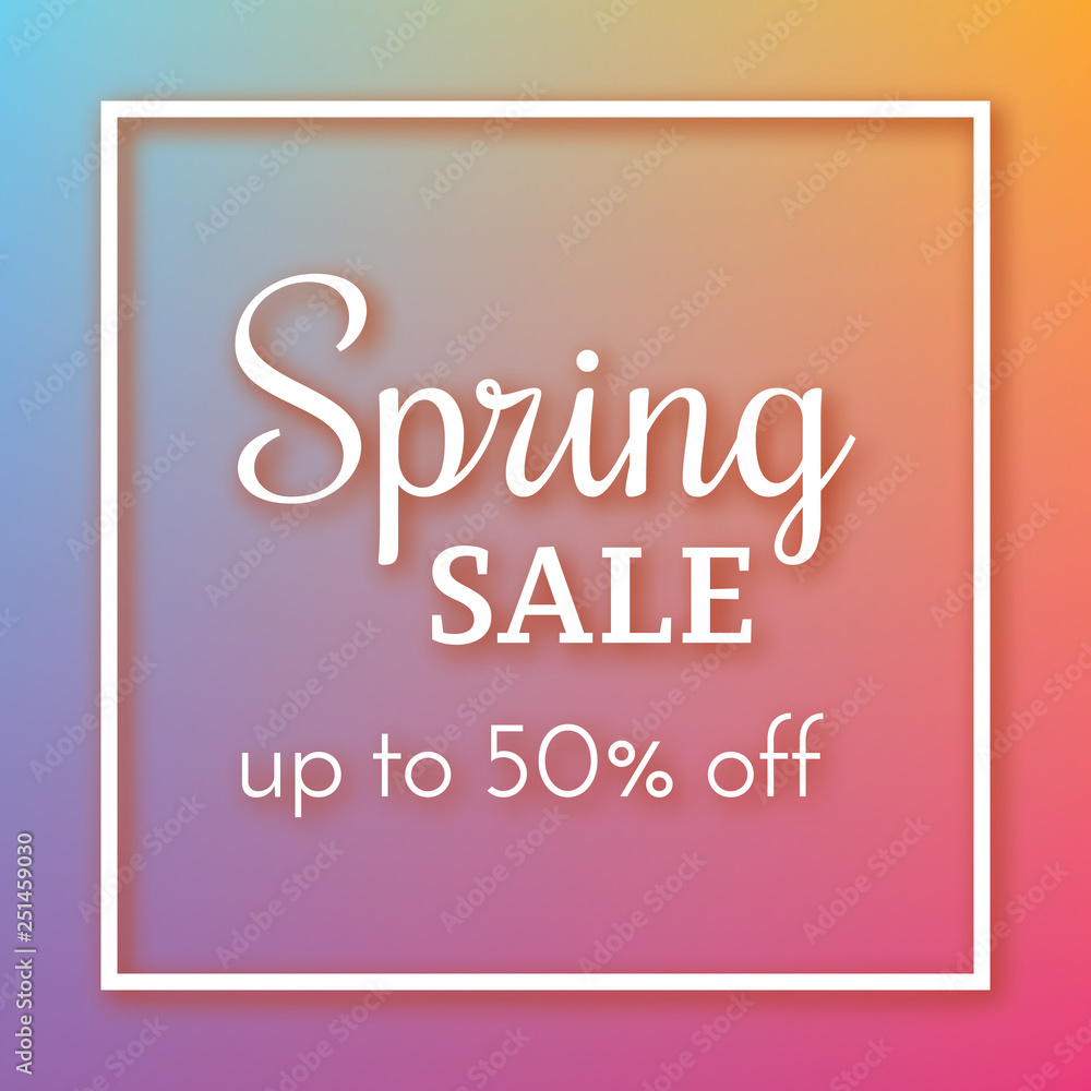 Spring Sale Banner on colorful background