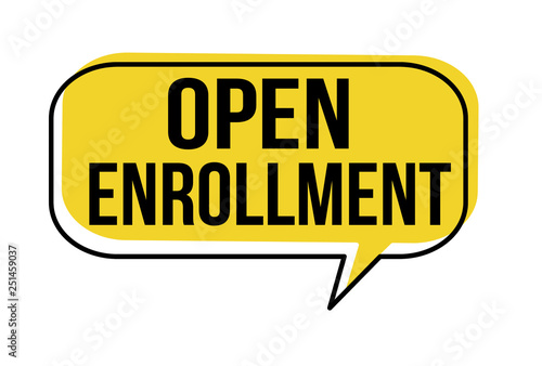 Open enrollment speech bubble