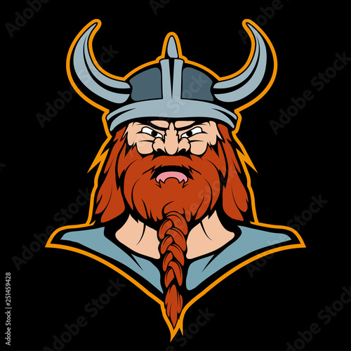 Viking head mascot logo , vector graphic to design