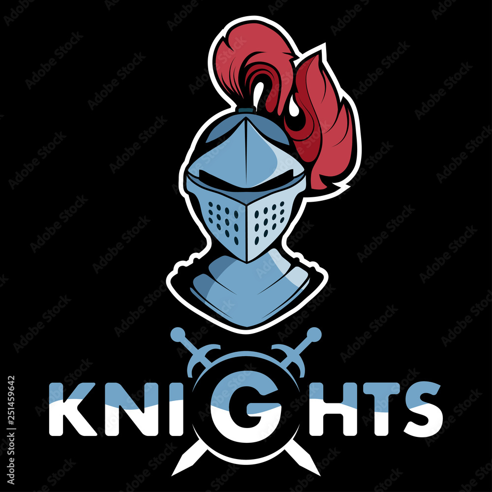 Knight head mascot logo , vector graphic to design