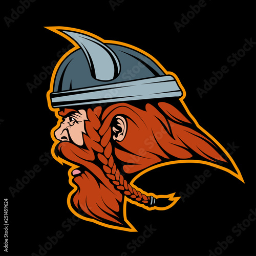 Viking head mascot logo , vector graphic to design