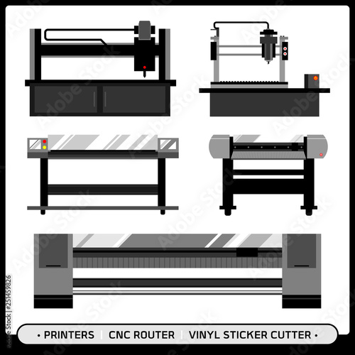 Printer with CNC router