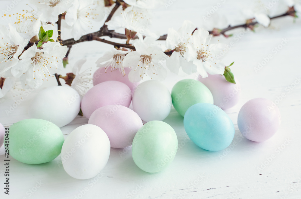 Easter eggs on black background Easter eggs on black background