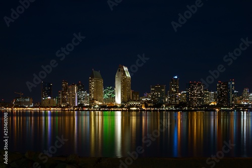San Diego waterfront by night