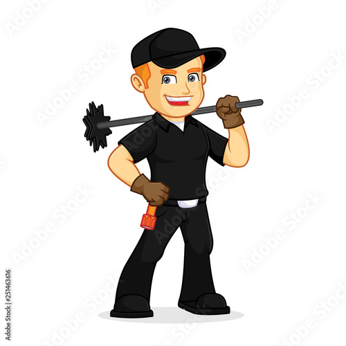 Chimney Sweeper hold chimney sweep broom