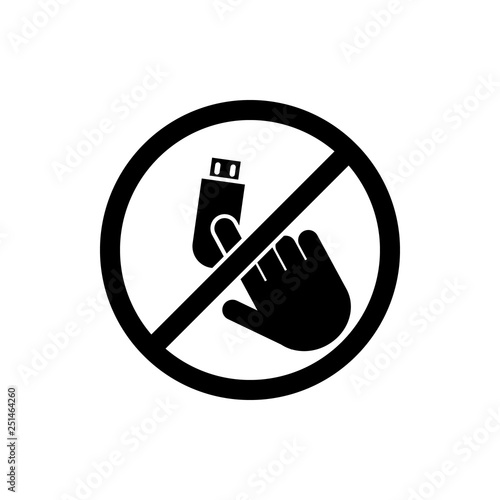 do not usb stick icon. Element of prohibition sign icon. Premium quality graphic design icon. Signs and symbols collection icon