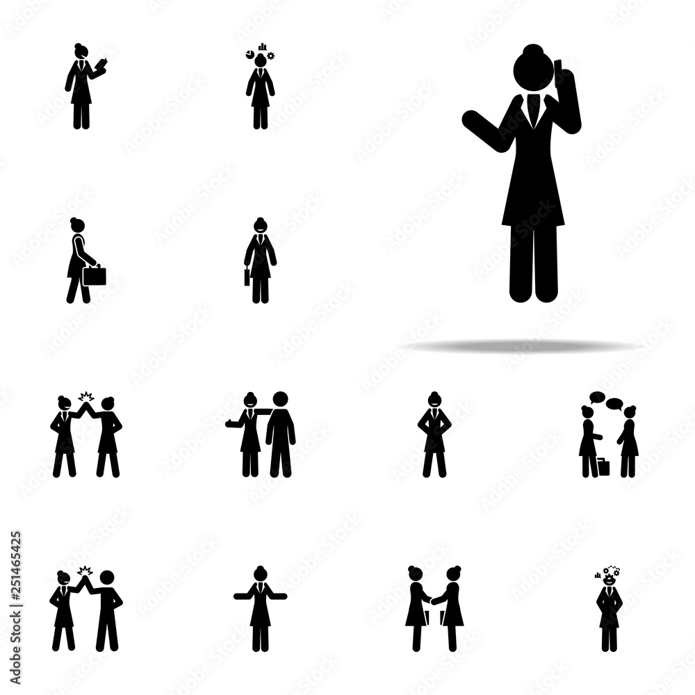 businesswoman, telephone icon. businesswoman icons universal set for web and mobile